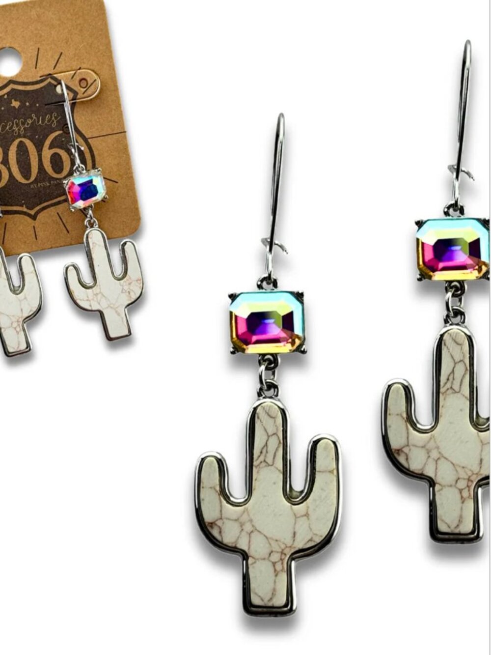 Stone Cactus Earrings